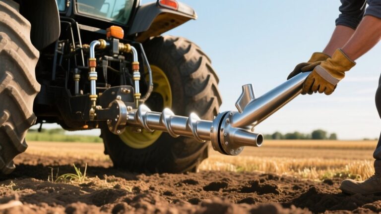 attaching auger to tractor