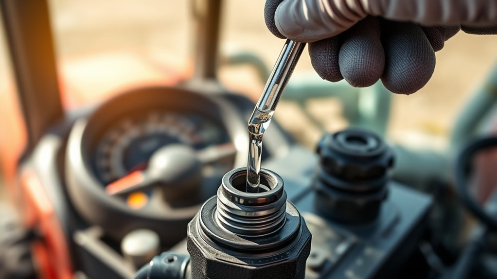 check hydraulic fluid while running