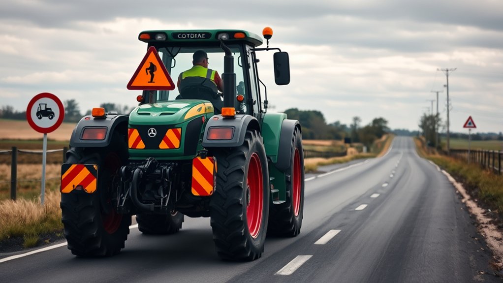 drive tractors legally on roads
