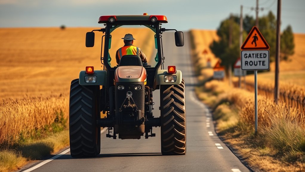 drive tractors on roads carefully
