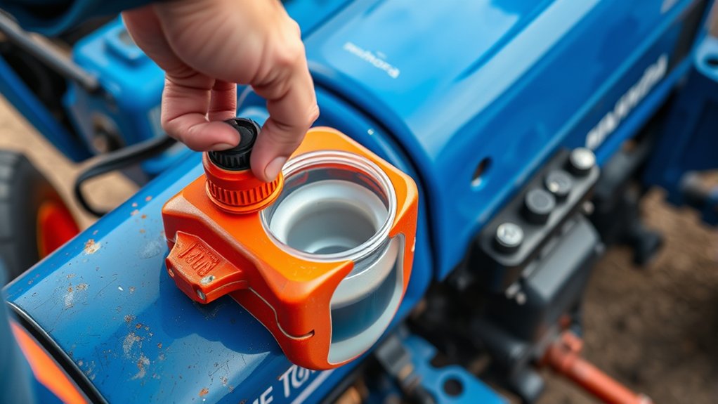locate hydraulic fluid reservoir
