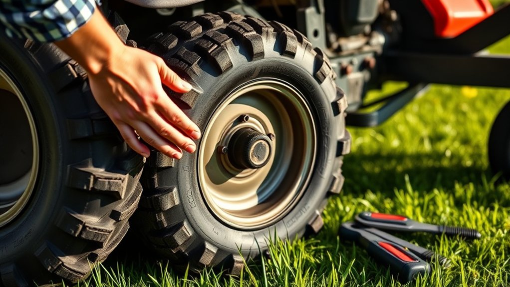 proper lawn tractor tire installation