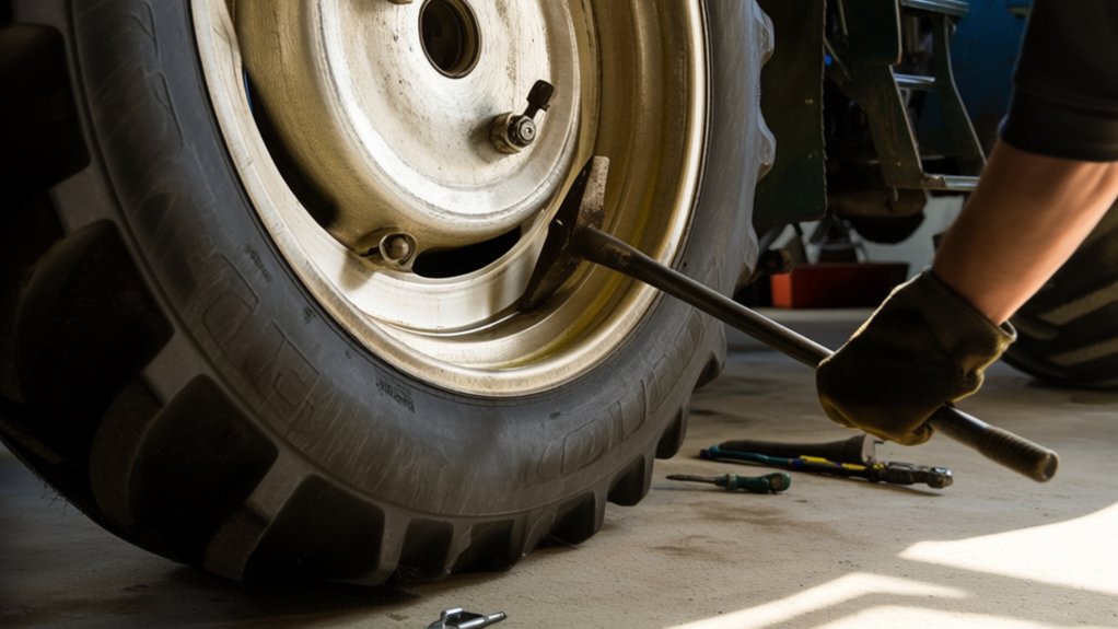 reinstall tractor tire rim